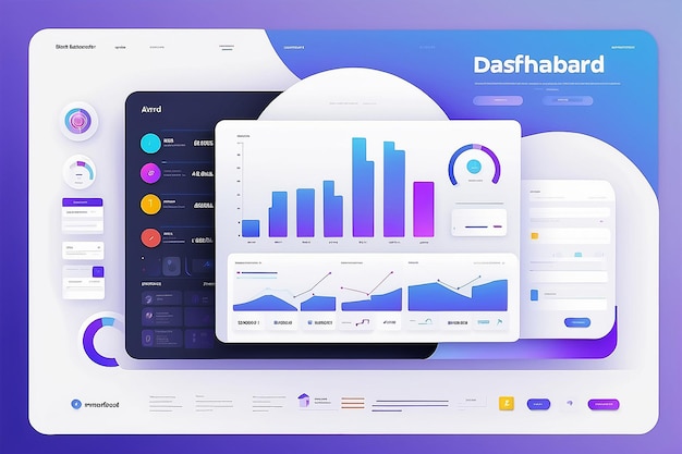 Social dashboard concept illustration