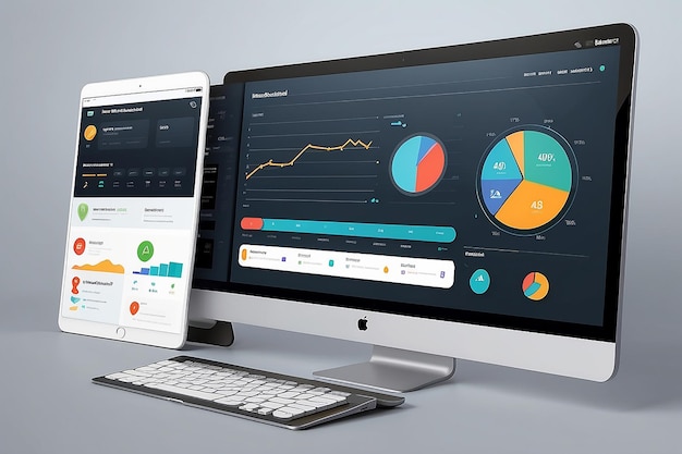 Social dashboard concept illustration