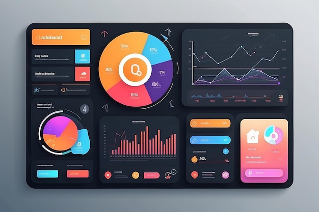 Social dashboard concept illustration