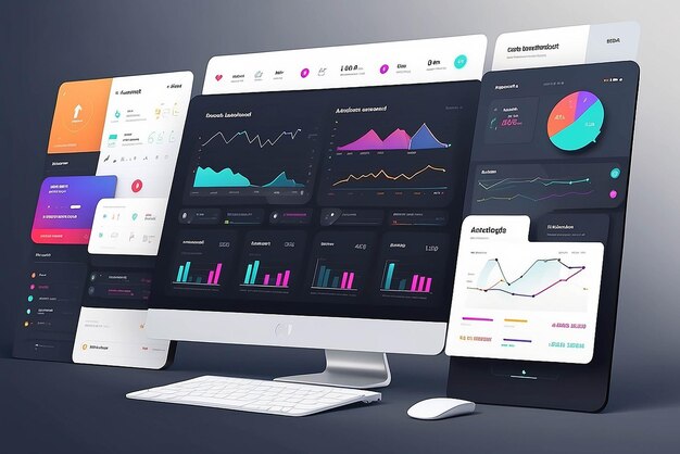 Social dashboard concept illustration