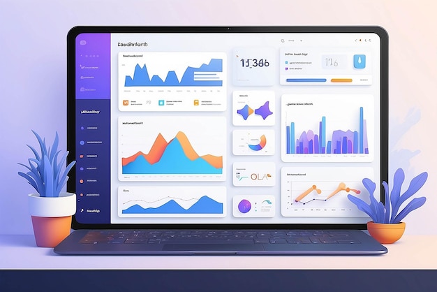 Social dashboard concept illustration