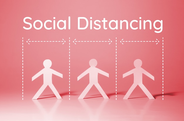 Photo social distancing with coronavirus outbreak