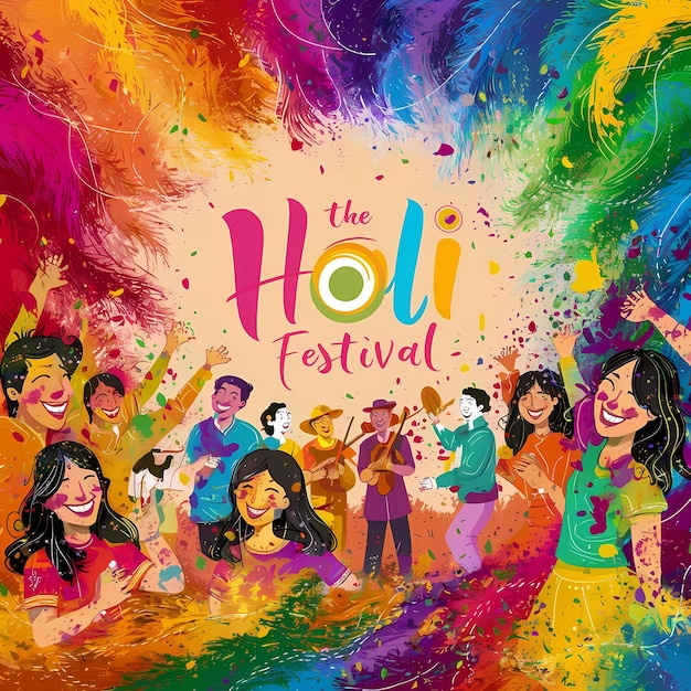 Social and friends celebrate Holi colors