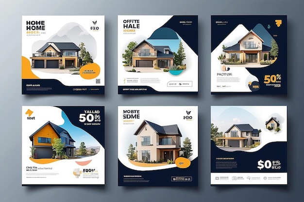 Social media advertentie post voor aanbod verkoop locatie vorm huis functies verkoop