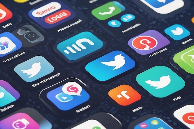 Social media-apps op een smartphone online delen van berichten en marketing op sociale netwerken concept