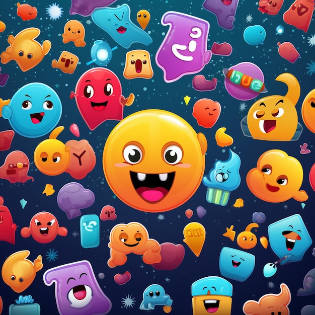 social media background with emojis