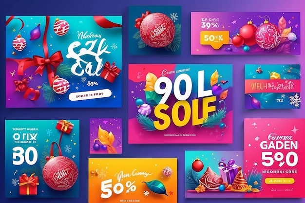 social media banner gradient holiday sale