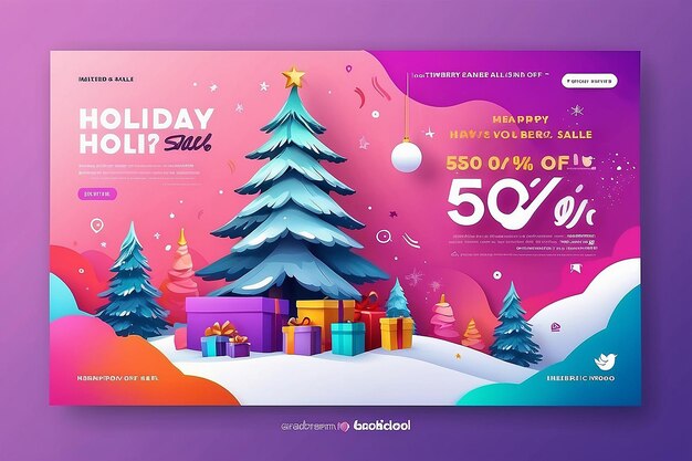 social media banner gradient holiday sale