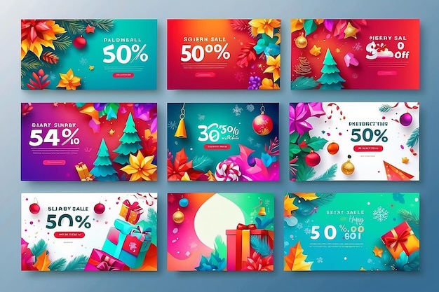 social media banner gradient holiday sale