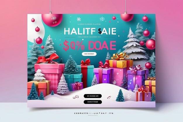 social media banner gradient holiday sale