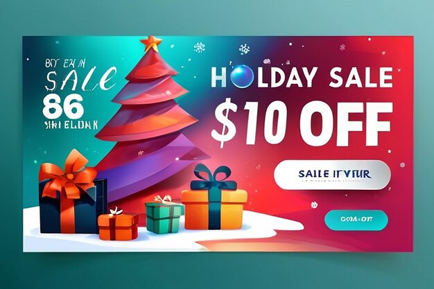 Photo social media banner gradient holiday sale