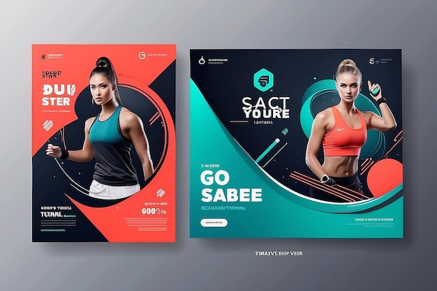 Social Media Banner Template Sport Shopping Store met een modern concept.