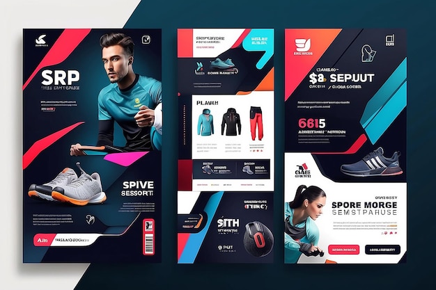Photo social media banner template sport shopping store with a modern concept