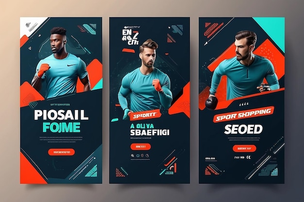 Social Media Banner Template Sportwinkel met een modern concept