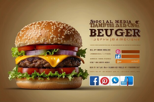 SOCIAL MEDIA BURGER BANER 디자인 템플릿