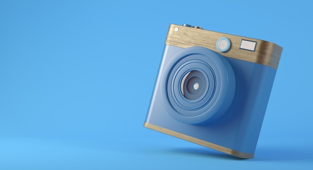 Rendering 3d di concetto di fotocamera social media