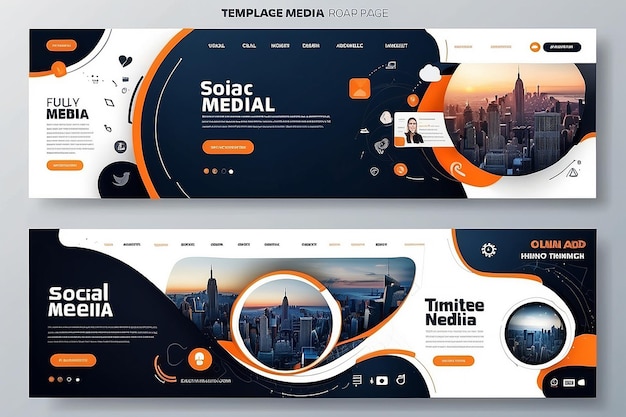 Photo social media cover template fully editable or advertising design online marketing agency social media web banner