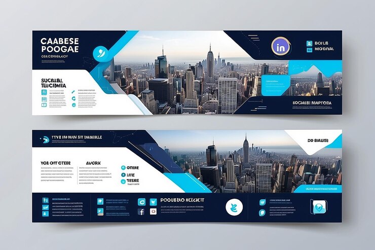 Photo social media cover template fully editable or advertising design