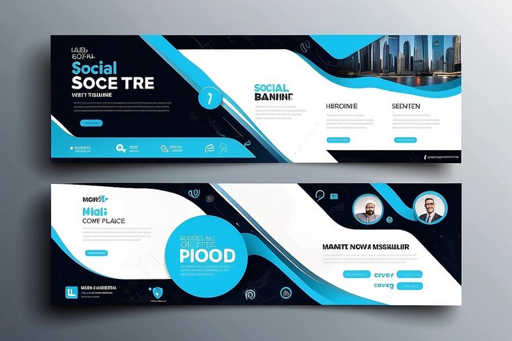 Photo social media cover template fully editable or advertising design