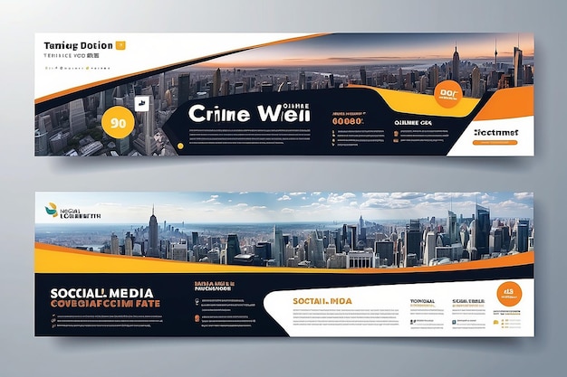 Фото Социальные медиа обложка шаблон полностью редактируемый или рекламный дизайн онлайн-маркетинговое агентство социальные медиа веб-баннер