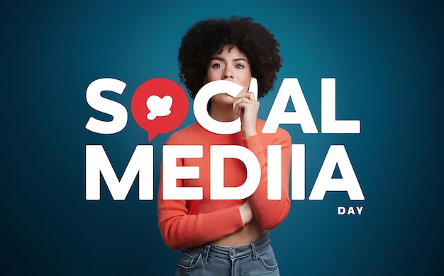 Social Media Day achtergrondontwerp met tekst