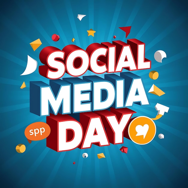 Social Media Day Background Design With Text