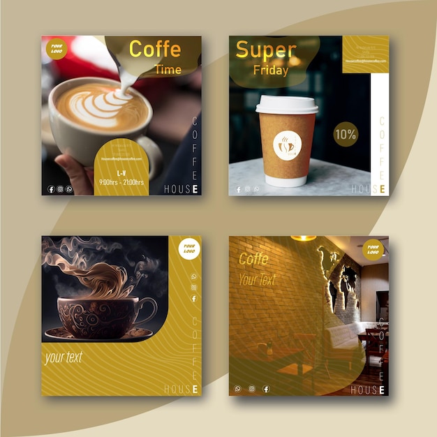 Photo social media design for a restaurant or cafe