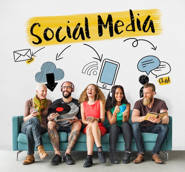 social media entertainment lifestyle graphic concept