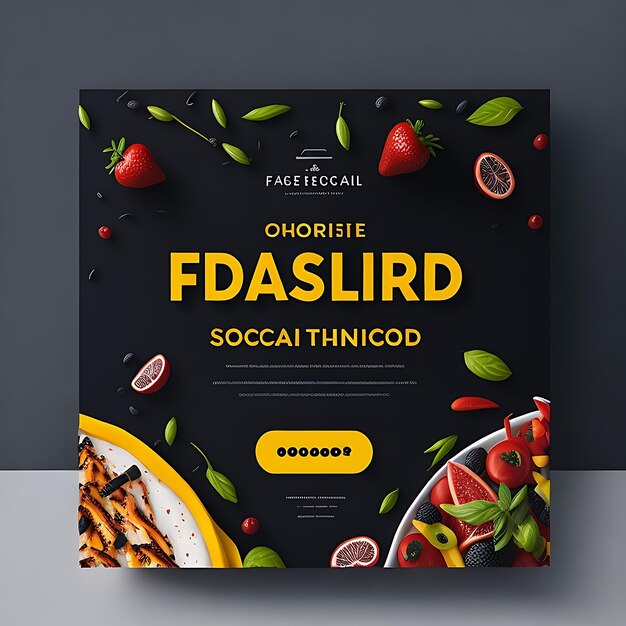 Social media food banner post template Generative AI