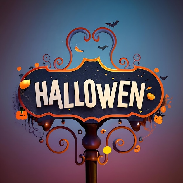 Social media Halloween poster text in signboard