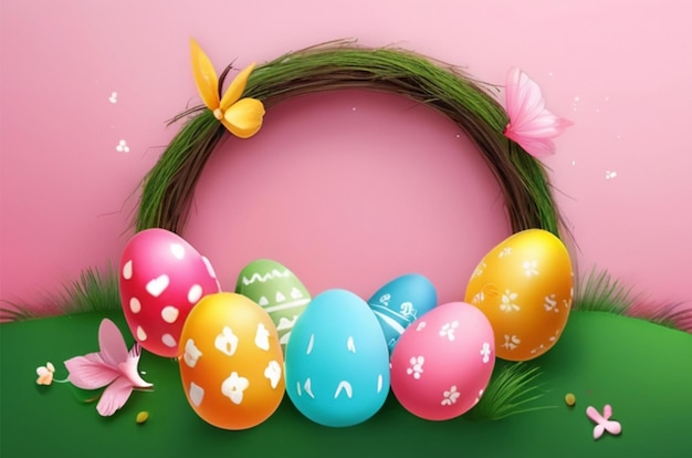 Photo social media happy easter pasca background