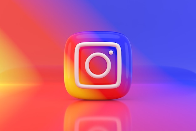 Photo social media icon design. 3d rendering.