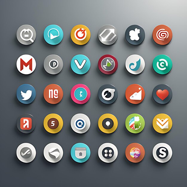 Foto social media icon pack ai generatief