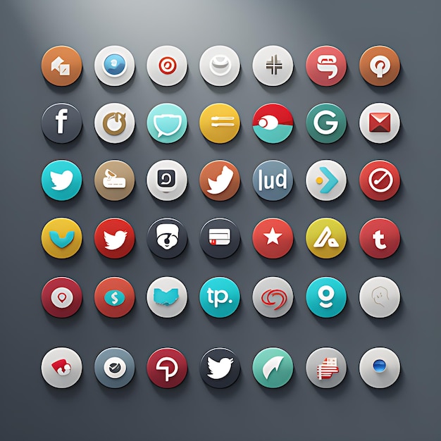 Foto social media icon pack ai generatief