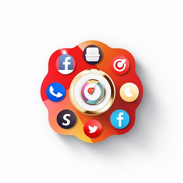 social media icon with white background