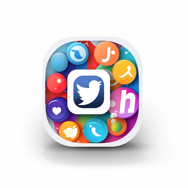 Photo social media icon with white background