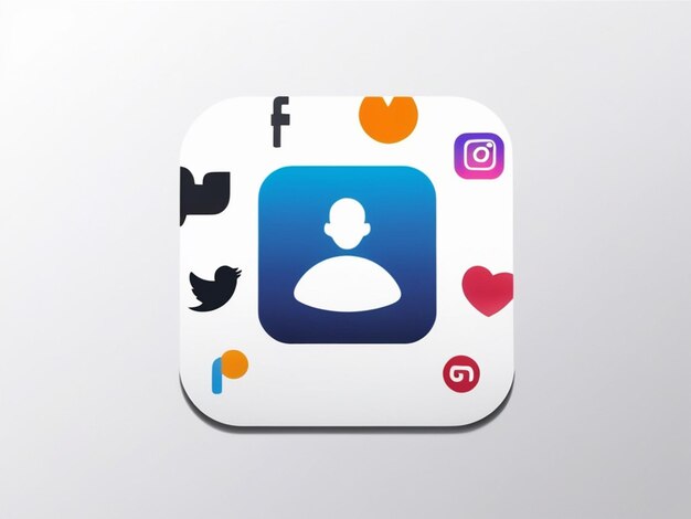 Photo social media icon with white background