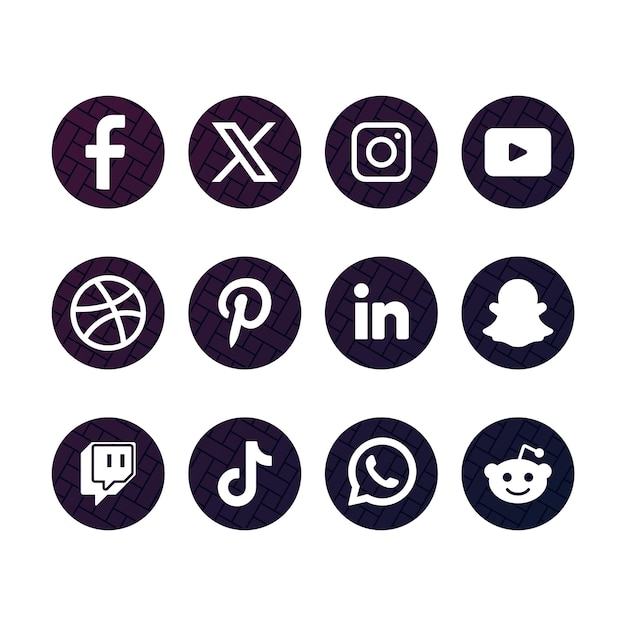 Photo social media icons logo with x x icon instagram tiktok youtube google whatsapp reddit snap