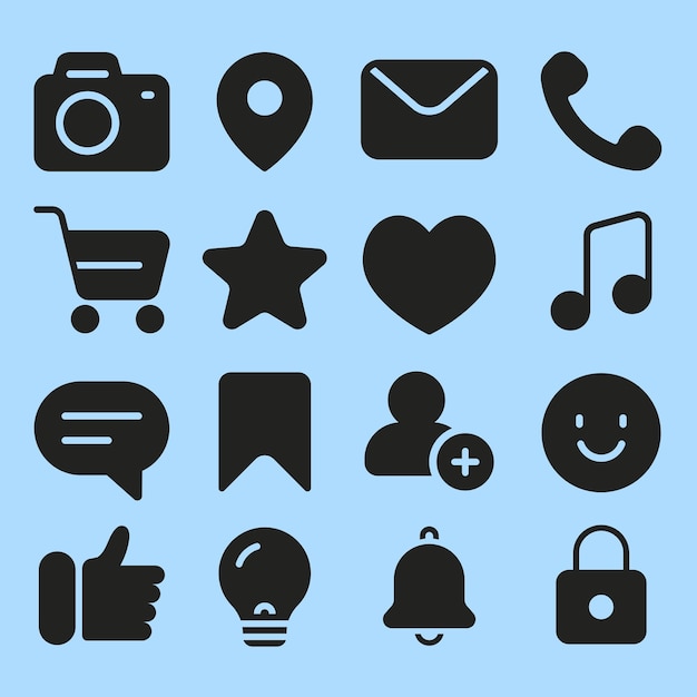 Social media icoon element set
