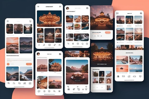 Photo social media instagram carousel simple template account page