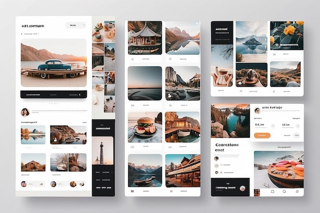 Photo social media instagram carousel simple template account page