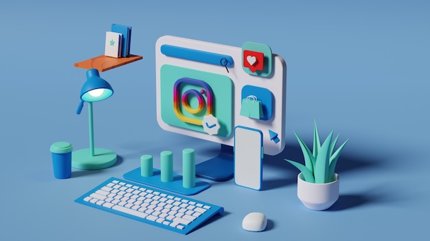 Foto il marketing di instagram sui social media analizza il concetto