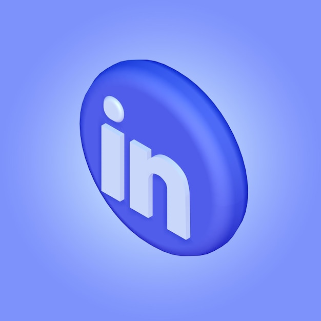 Social media LinkedIn 3d icon render with transparent background LinkedIn 3d icon illustration