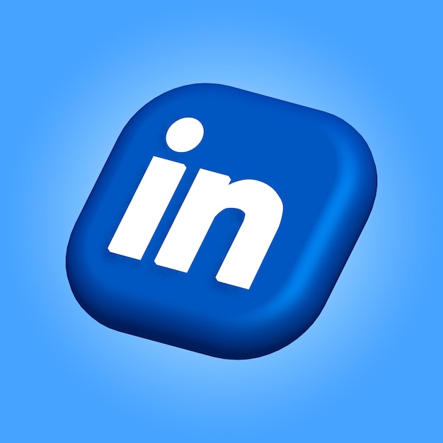 사진 소셜 미디어 linkedin 3d 아이콘은 투명 배경 linkedin 3d 아이콘 그림으로 렌더링