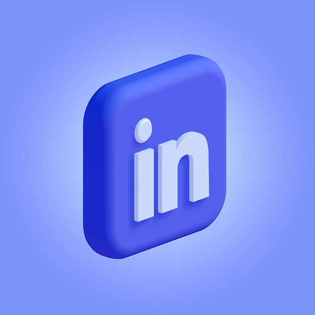 Photo social media linkedin 3d icon render with transparent background linkedin 3d icon illustration