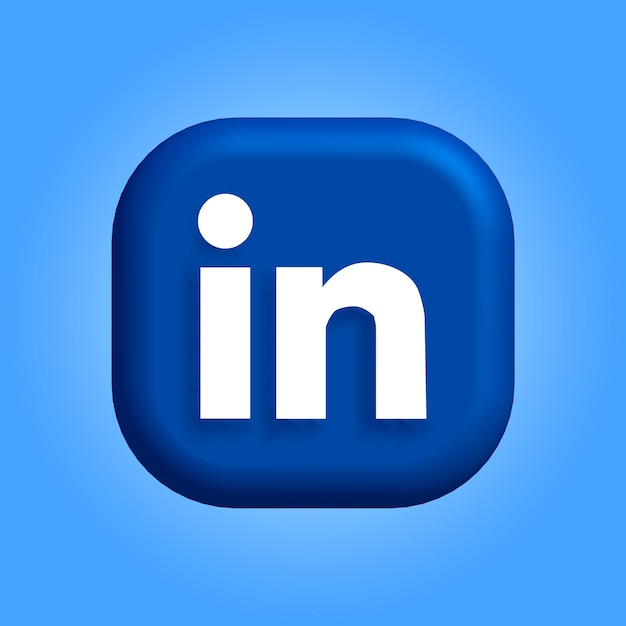 소셜 미디어 LinkedIn 3d 아이콘은 투명 배경 LinkedIn 3d 아이콘 그림으로 렌더링