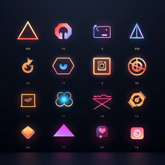 Photo social media logos collection with geometric shapes