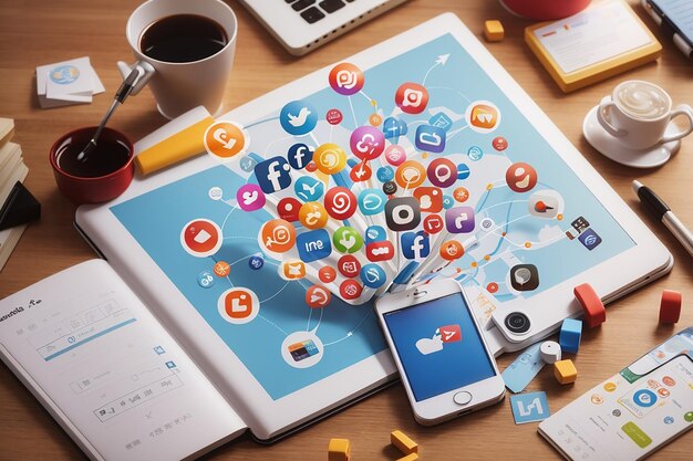 social media marketing concept for marketing with applications