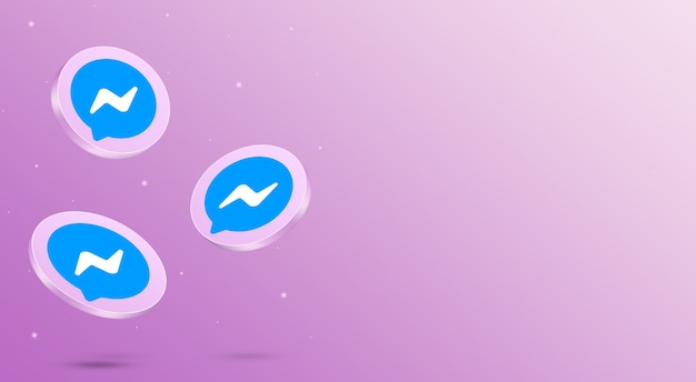 Social media Messenger icons 3d render