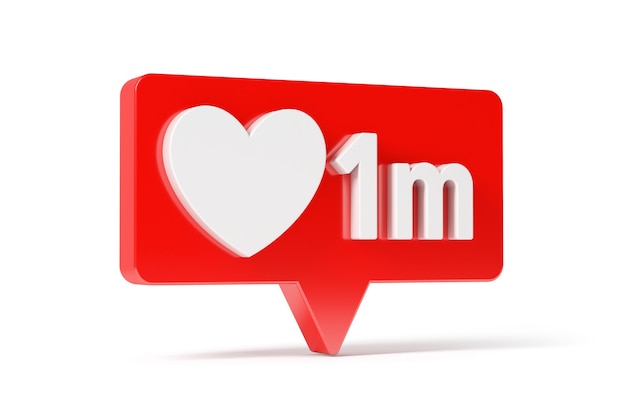 Social media network love and like icona del cuore, 1 m